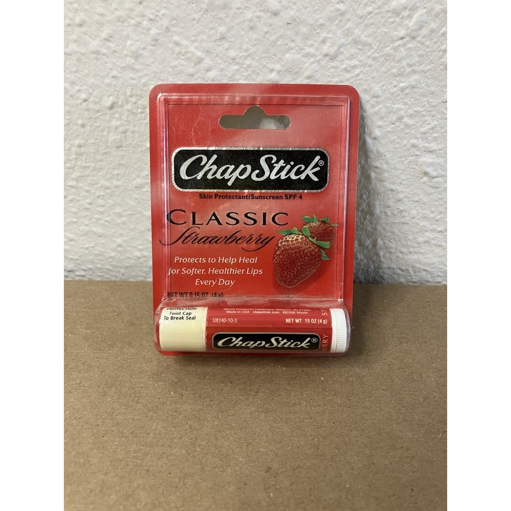 Vintage‎ Chapstick Classic Strawberry Original Lip Balm Sealed 2010 Movie Prop